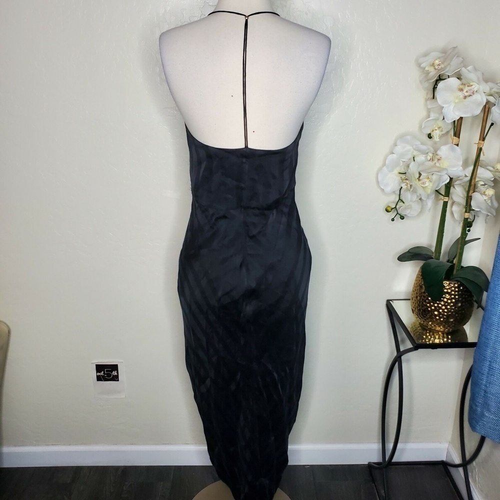 Significant Other Daphne V-Neck Cupro Midi Dress 4 in black - Picture 3 of 9